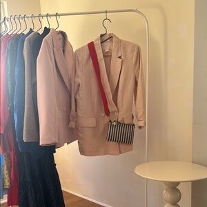 Casual, linen-like Pink Women's Blazer